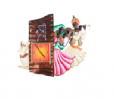 Radha Kishan And Cow Clock