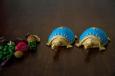 Dhokra Tortoise Table Top Set- Sky Blue